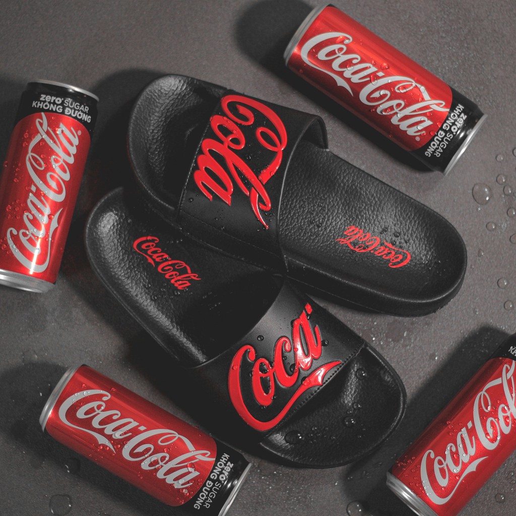 Dép quai ngang Nam Nữ COCA-COLA in 3D chữ nổi-chất liệu siêu nhẹ-quai cực êm