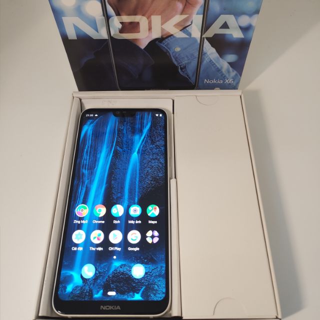 Điện thoại thông minh Nokia x6 99%Mới 4G+32G full box Nokia 6.1plus trắng đen xanh