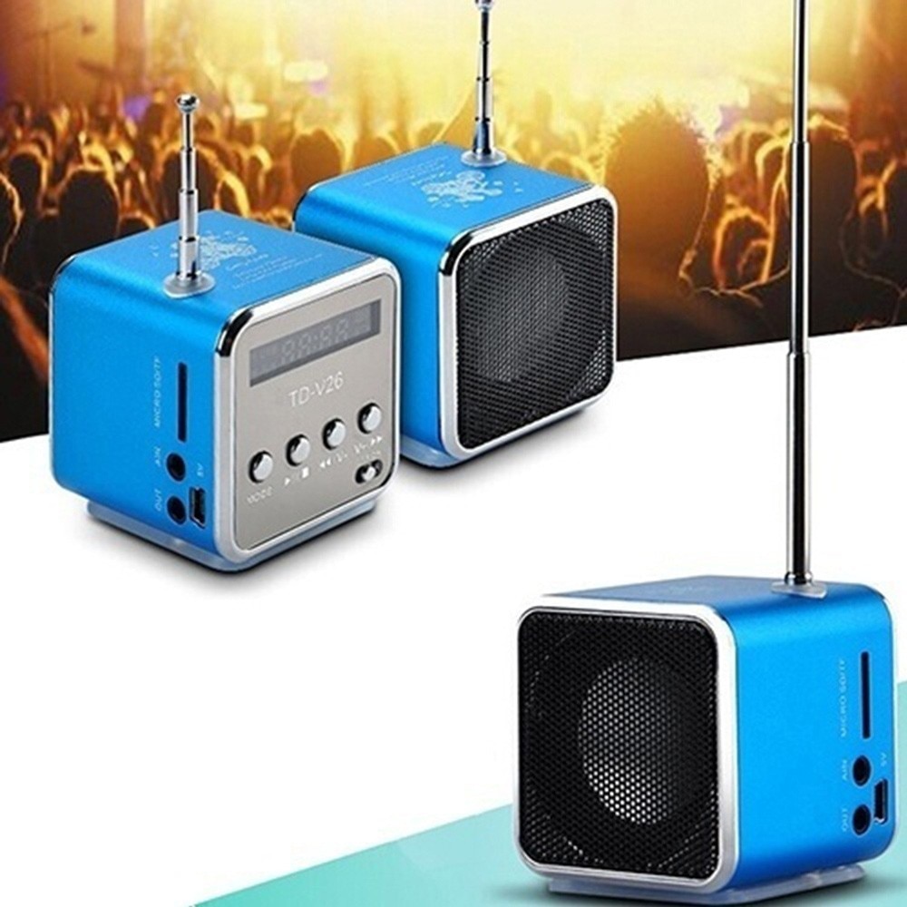 Warranty TDV26 Mini Subwoofer Stereo Speaker TF Card FM Radio Music Player with Antenna For Mobile Phone Pc Music Player