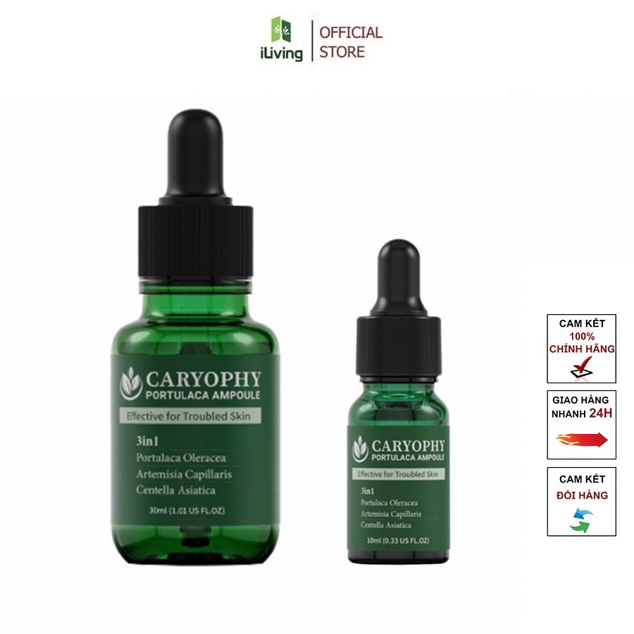 Serum giảm mụn mờ thâm se khít lỗ chân lông Caryophy 30ml và 10ml ILIVING-CARSRC