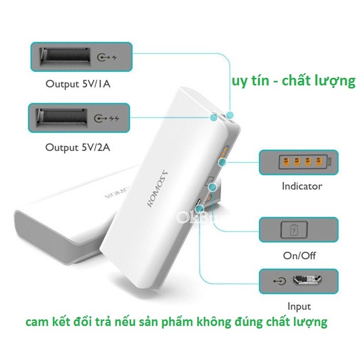 Pin Sạc Dự Phòng Chính Hãng Romoss 10.000mAh Giá Shock