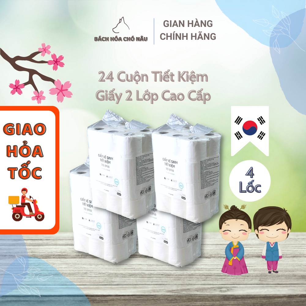 COMBO 4 Lốc 24 Cuộn Giấy Vệ Sinh Hàn Quốc LOTTE Choice L Giấy 2 Lớp Siêu Tiết Kiệm [ Hàng Mới Chính Hãng]