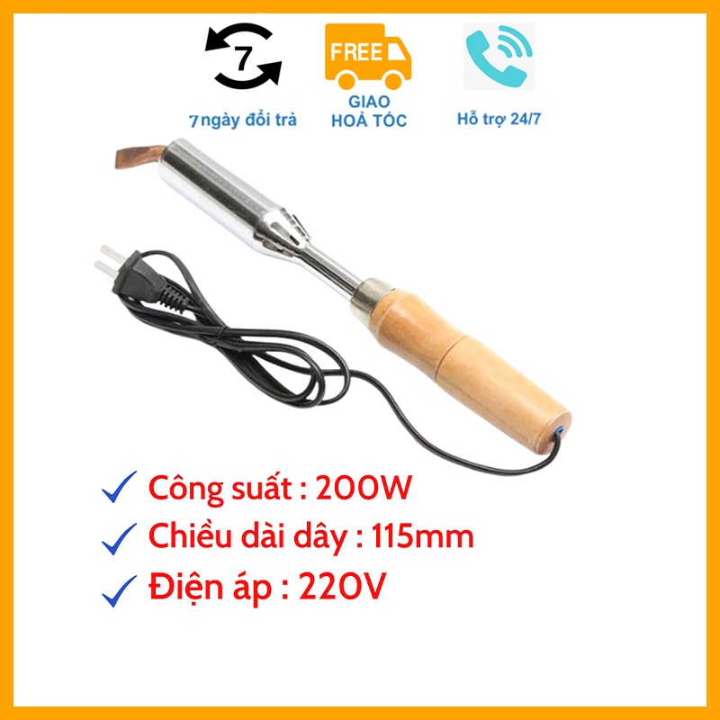 Mỏ hàn cán gỗ, máy hàn thiếc cầm tay công suất cao 220v