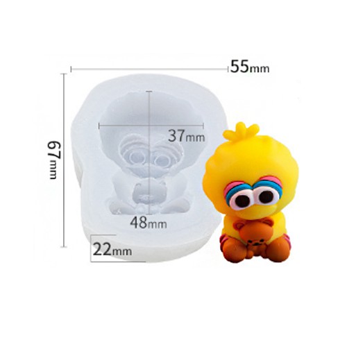 Khuôn silicon 4d làm bánh làm rau câu mẫu Vịt con ôm gấu