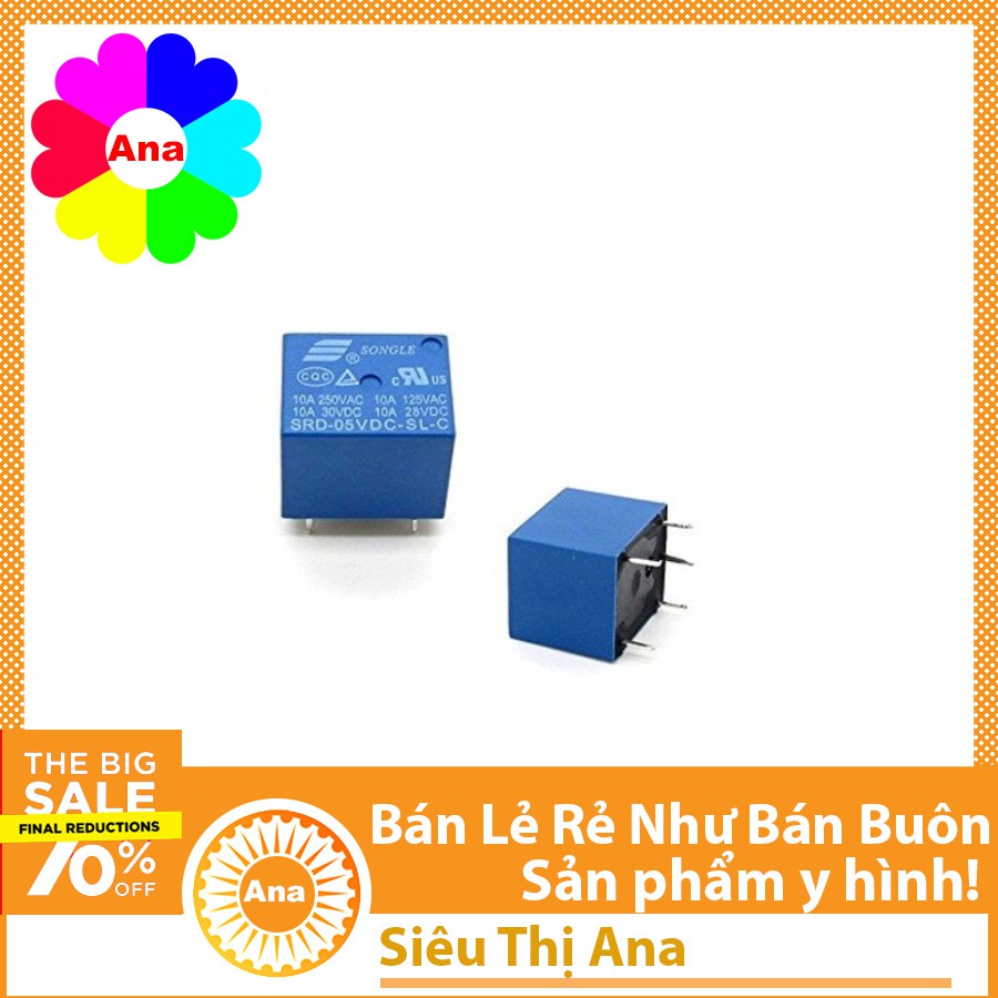 Linh Kiện Relay SONGLE 5V 5 Chân 10A