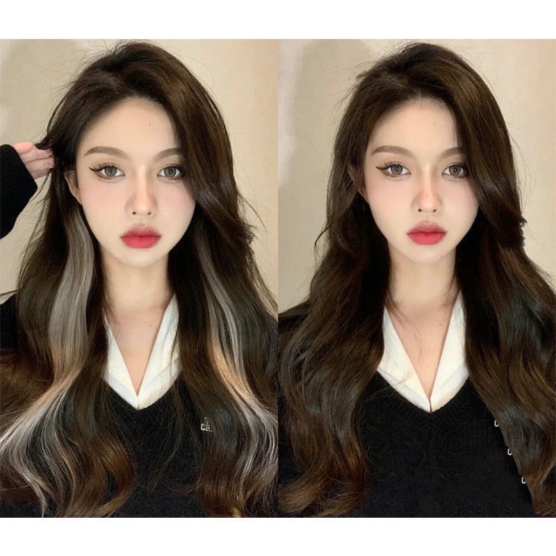 1 Bộ Tóc Giả Dài Vô Hình Nhuộm Màu Sắc Bắt Sáng Dạng Treo Cho Nữ