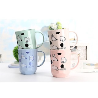 Cốc nhựa chịu nhiệt 520ml màu hoạt hình dễ thương