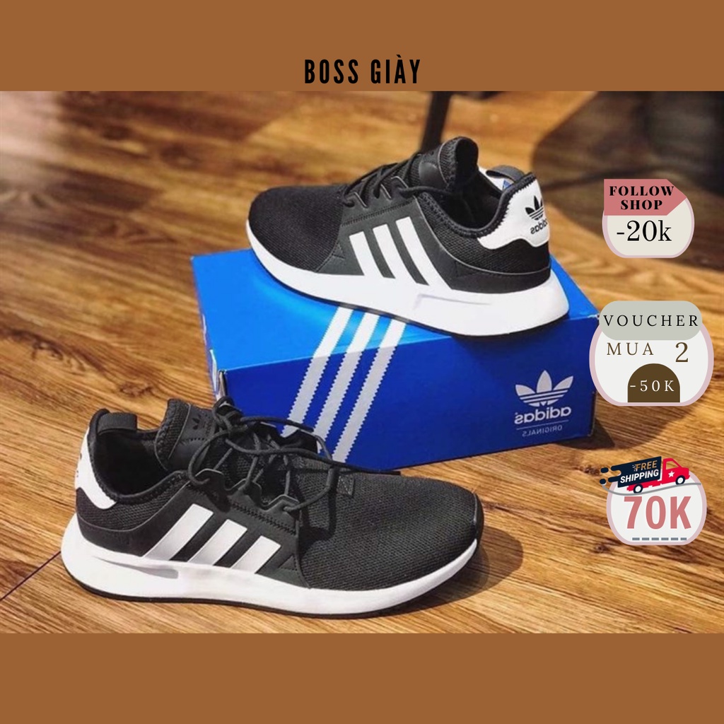 giày adidas xprl đen kẻ trắng