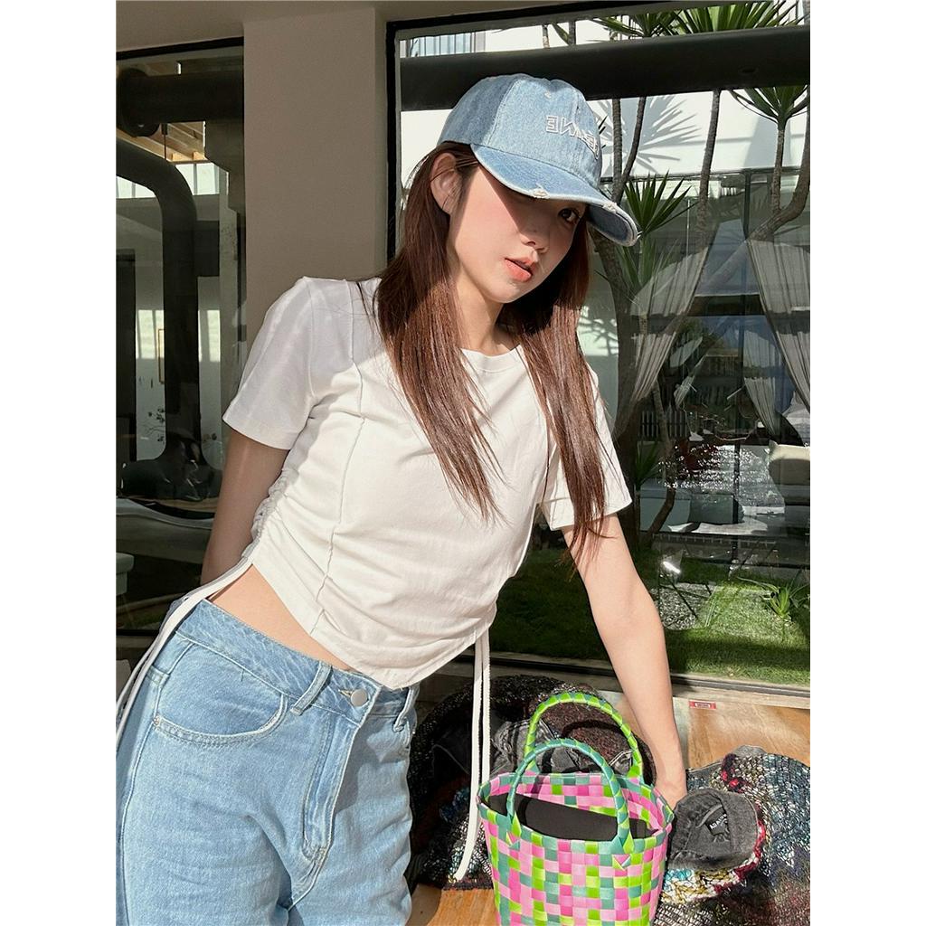 Áo Thun Tay Ngắn Rút Dây Bên Hông Thời Trang Mùa Hè 63176