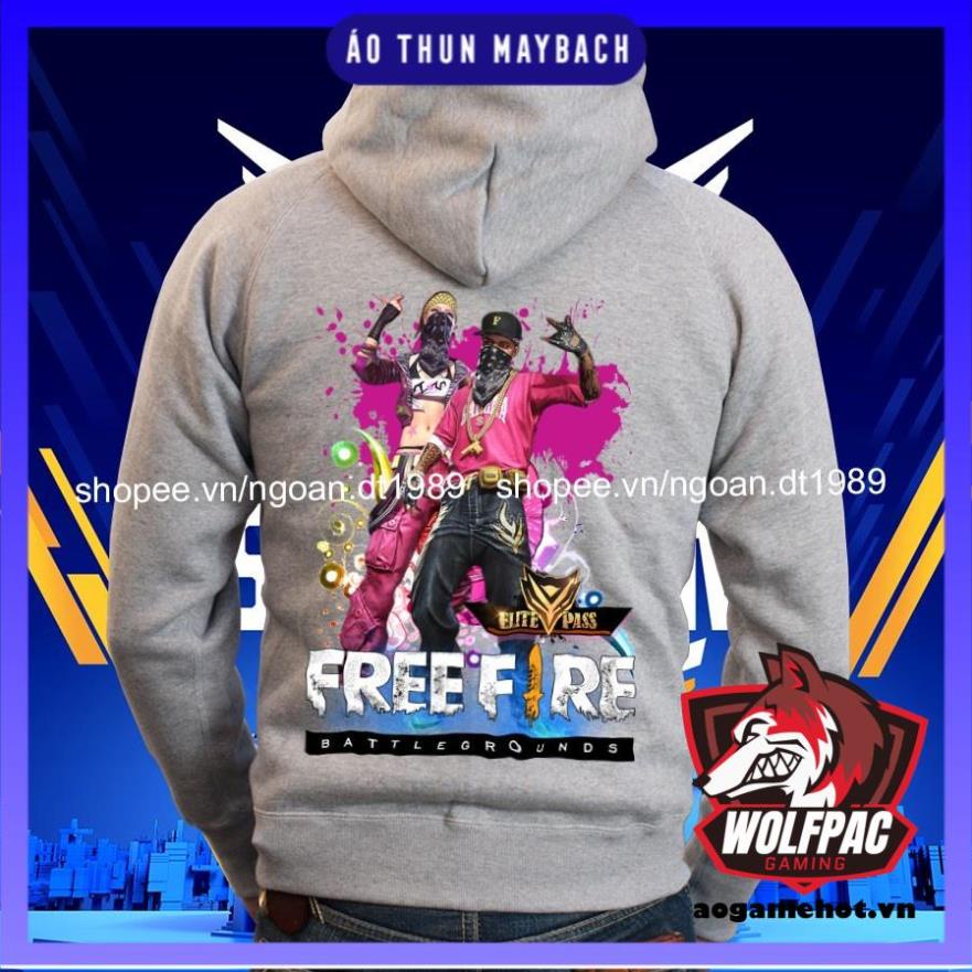 Áo Free Fire - Áo Khoác Free Fire TVC Mùa 2 HipHop Màu Ghi Xám