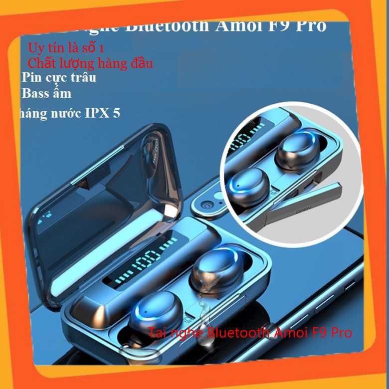 Tai Nghe Bluetooth Không Dây Nhét Tai 5.0 Amoi F9 Pro Nút Cảm Ứng Kiêm Sạc Pin Dự Phòng bobstore01 | BigBuy360 - bigbuy360.vn