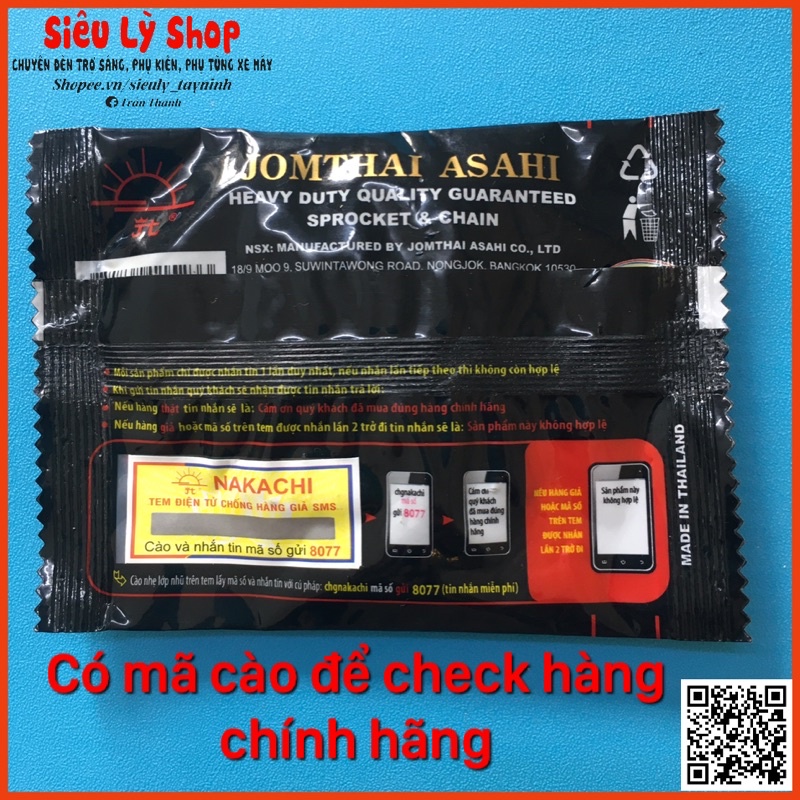 Nhông Mặt trời Thái Lan 15T 14T cho xe Yamaha, Honda