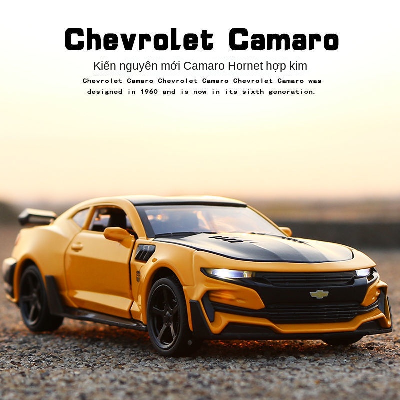 ▥Chevrolet Hornet Camaro mô phỏng âm thanh và ánh sáng kiểu hơi nước kéo lùi xe đồ chơi trẻ em mô hình xe hợp kim cậu bé