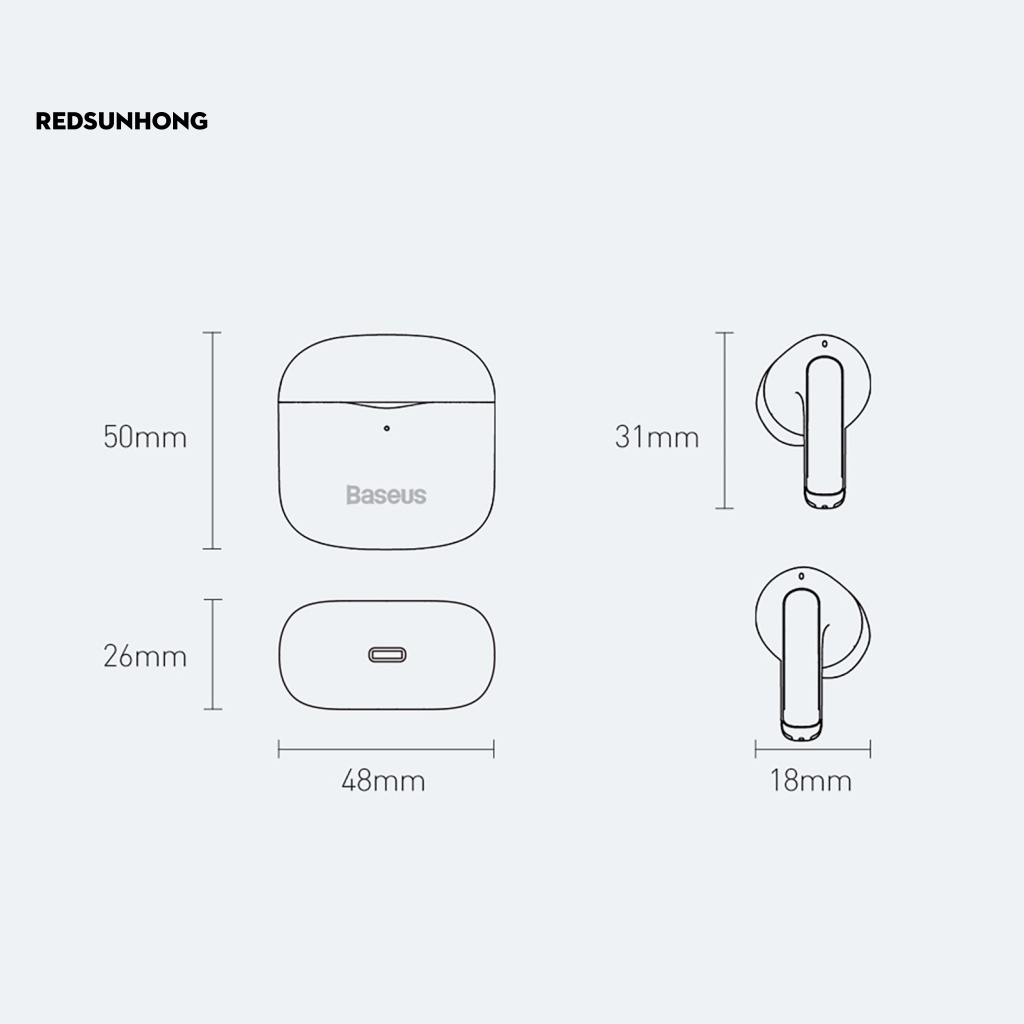 Tai Nghe Thể Thao Không Dây Bluetooth 5.0 Chống Thấm Nước Tiện Dụng