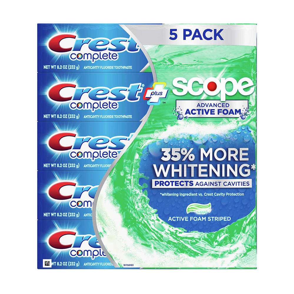 Kem đánh răng Crest Complete Extra Whitening + Scope Advanced 232g