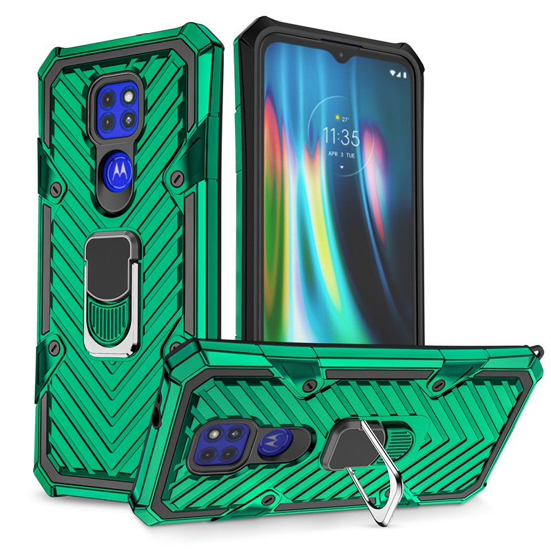 Ốp Điện Thoại Kiểu Áo Giáp Gắn Nhẫn Đỡ Nam Châm Cho Moto G9 / G9 Play / G9 Plus / E6s / E7 Plus