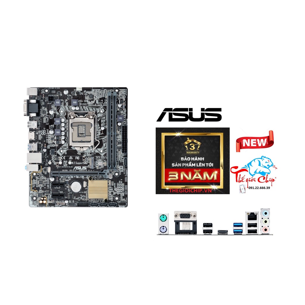 [HCM]Bo Mạch Chủ (Mainboard) ASUS H110M-E/M2 (CTY Box-3 Năm)