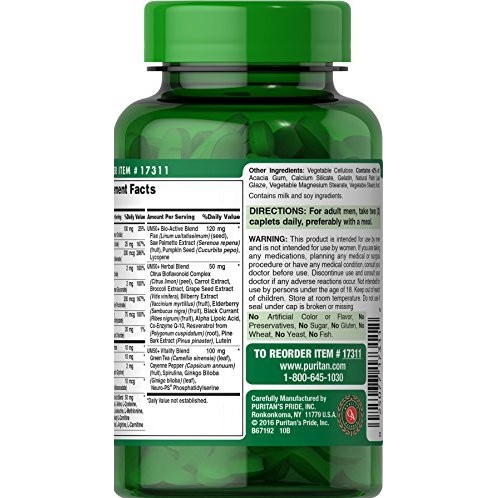 Viên bổ sung vitamin & khoáng chất tổng hợp cho nam giới trên 50 tuổi Ultra Man 50 Plus, 60 viên, Puritan's Pride