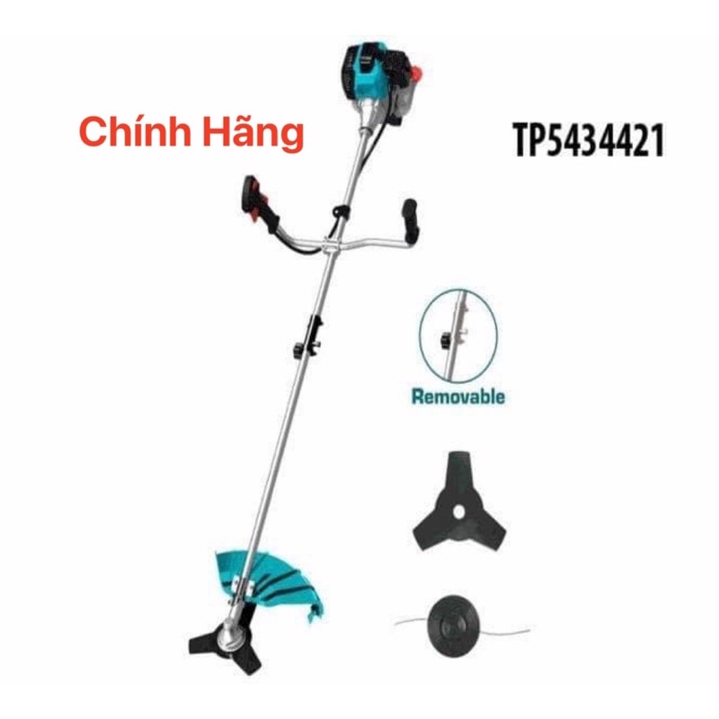 TOTAL Máy cắt cỏ dùng xăng pha nhớt kèm lưỡi cắt 2HP TP5434421 (Cam kết Chính Hãng 100%)