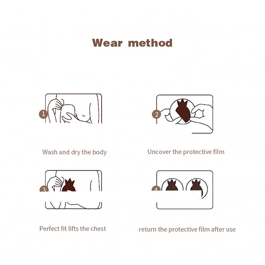 [Hàng mới về] Miếng dán nâng ngực tự dính hình quả dứa thoáng khí chống chảy xệ cho nữ