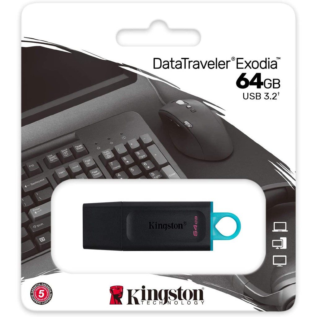 USB Kingston DataTraveler Exodia 32GB/64GB/128GB chuẩn 3.2  hàng chính hãng bảo hành 5 năm