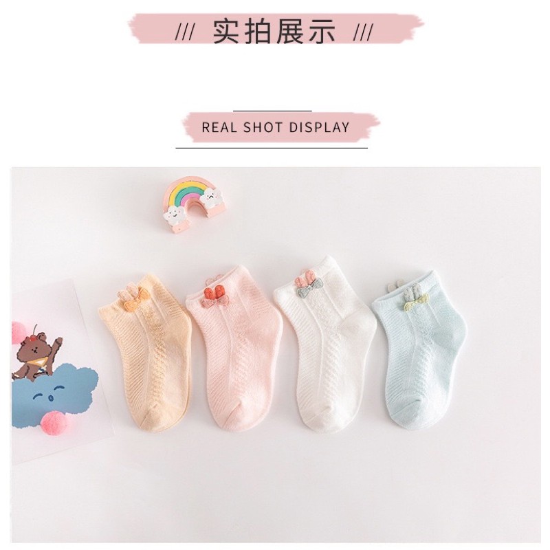 Tất lưới gấu George baby cotton mềm mại cho bé sơ sinh đến 3 tuổi