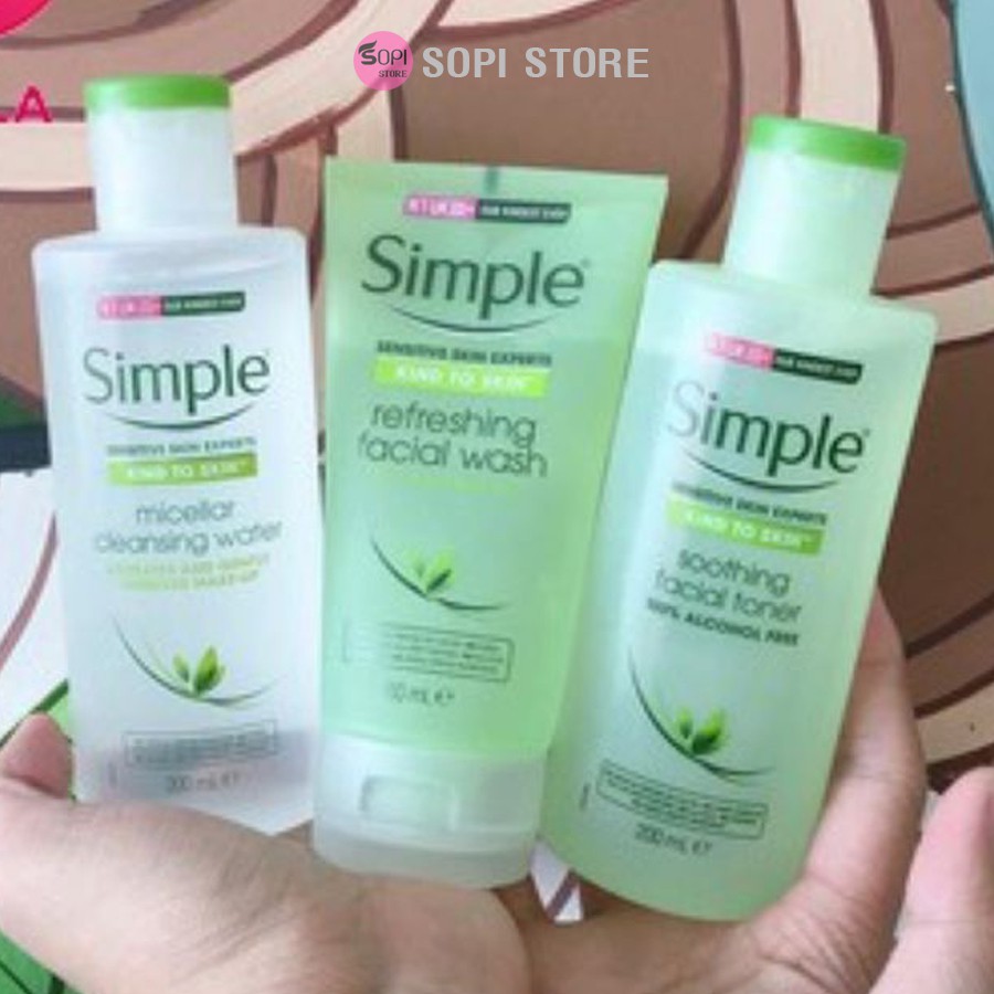 [3 Tặng 1] Nước Tẩy Trang Simple Micellar Cleansing Water 200ml - Sopi Store