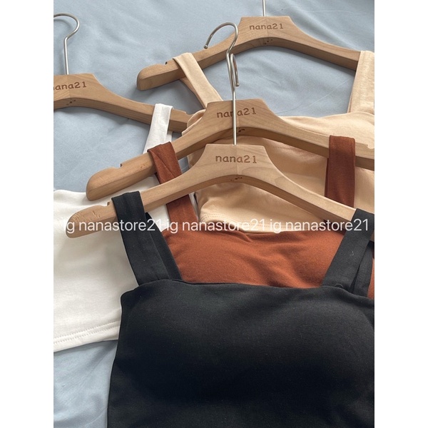 Áo hai dây bản to croptop có đệm mút Nana21 Nanastore21