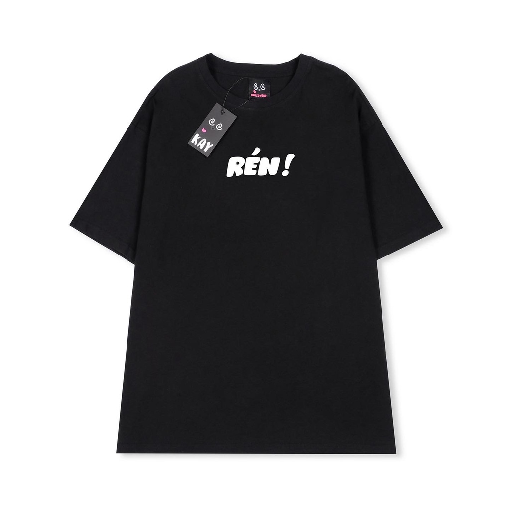 Áo thun nam, nữ (localbrand) tự thiết kế form rộng, tay lỡ unisex chất vải cotton dày dặn - RÉN TEE - ĐEN
