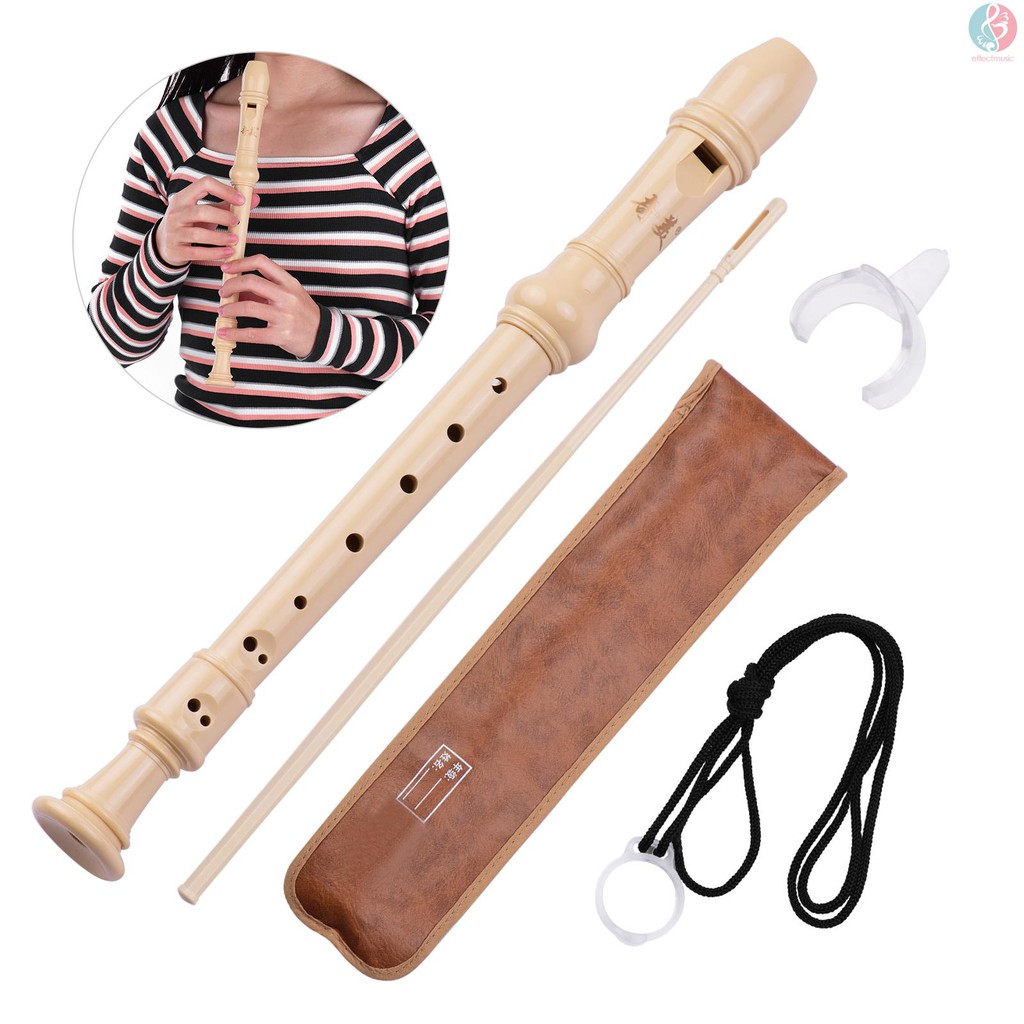 Ống Sáo Soprano 8 Lỗ Có Dây Đeo Ngón Tay Bằng Da Pu