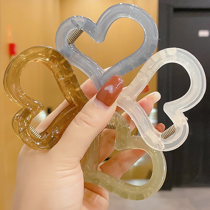 Kẹp Tóc Bằng Nhựa Acrylic Trong Suốt Phong Cách Hàn Quốc Tinh Tế