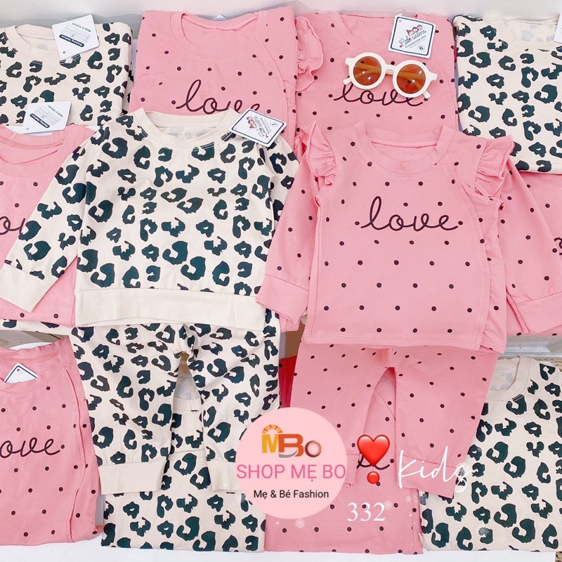 Đồ bộ dài tay thun cotton cao cấp cho bé gái