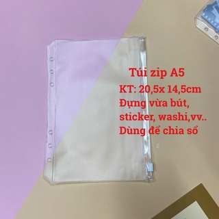 Túi zip sổ còng sổ planner khổ B5/A5/A6 T11