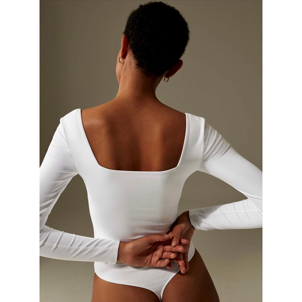 Bodysuit dài tay cổ vuông nữ vnxk jangx Babaton / Chất thun pha spandex / 2 lớp / Nhiều màu | BigBuy360 - bigbuy360.vn