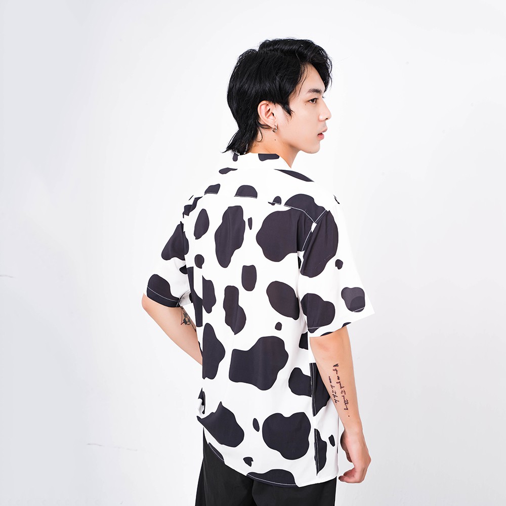 Áo sơ mi nam họa tiết BÒ SỮA, chất liệu vải lanh lụa mềm min, thoáng mát, không nhăn Phom Chuẩn -  ADORIS BS061 | BigBuy360 - bigbuy360.vn