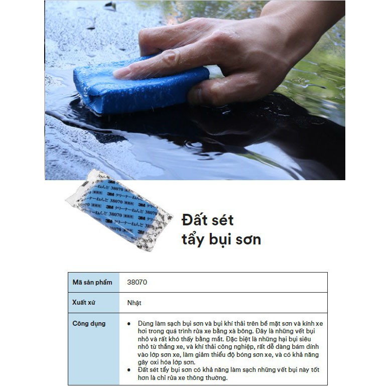 ĐẤT SÉT TẨY BỤI SƠN 3M PERFECT IT III CLEANER CLAY 38070 (XANH) - CHÍNH HÃNG