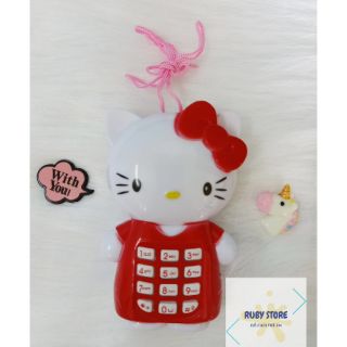 ĐỒ CHƠI ĐIỆN THOẠI HELLO KITTY CÓ ĐÈN, CÓ DÂY ĐEO CỔ CHO BÉ (Dùng pin)