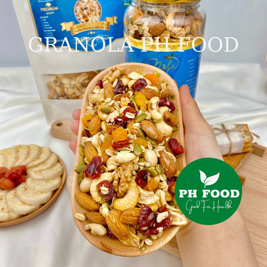 Granola siêu hạt PH FOOD Ngũ cốc granola ăn kiêng giúp thân hình khỏe đẹp, thon gọn và săn chắc