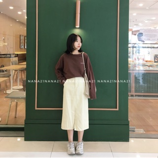Chân váy thô xẻ vạt trước