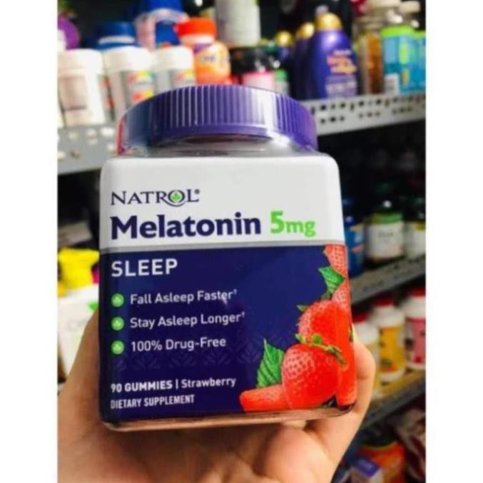 Kẹo Dẻo Natrol Melatonin Sleep 5mg 180v Hương Dâu Mỹ 09/2022