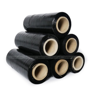 Màng PE Màu Đen Khổ 15cm quấn Pallet, quấn hàng hoá, thực phẩm trong bọc hàng lõi nhỏ