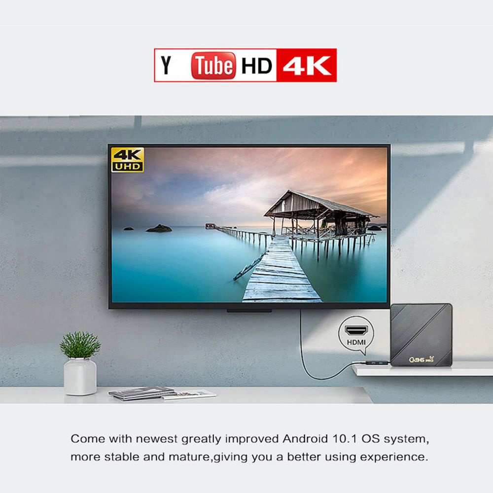 Bộ Máy Chiếu Tại Nhà Q96 PRO 8GB+128GB Android 10.0 Bluetooth 4K H.265 Amlogic 905 2021 Và Phụ Kiện