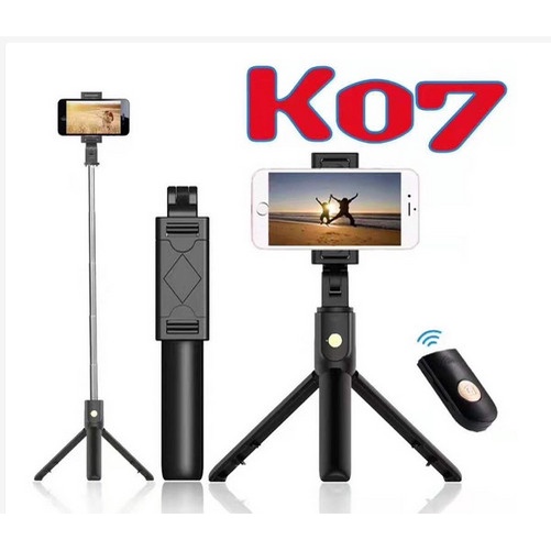 Gậy chụp hình kiêm Tripod 3 chân + Nút bluetooth K07 chính hãng