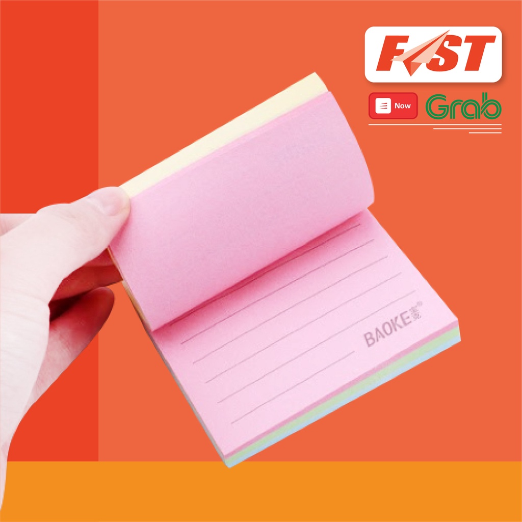 Sticky Note Màu Pastel Có Dòng Kẻ - 100 tờ Baoke