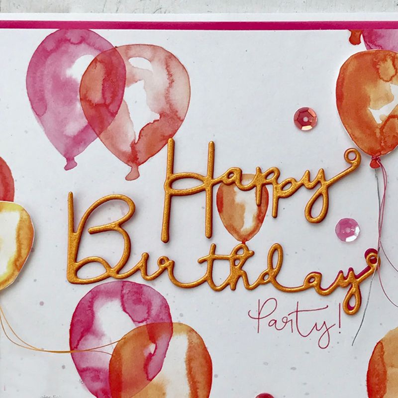 Khuôn Cắt Giấy Làm Từ Kim Loại Hình Chữ Happy Birthday Trang Trí Scrapbook