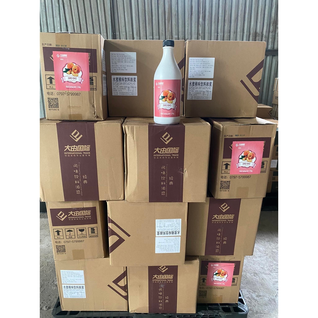 Siro đào dedu can trắng 2.5kg
