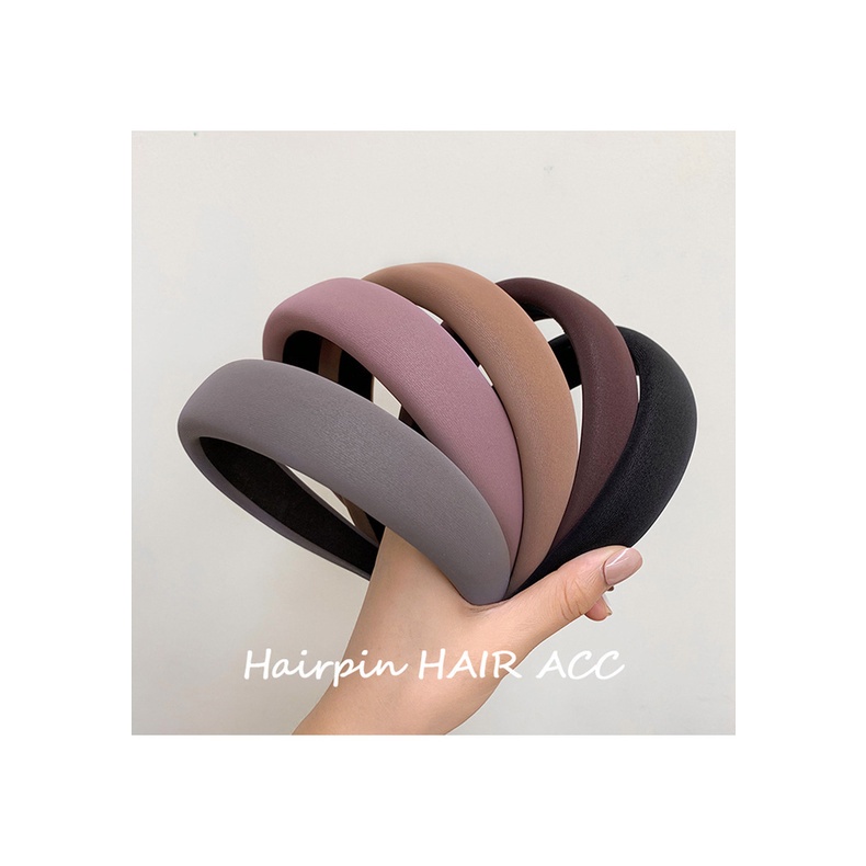 Băng đô bản rộng 3cm bằng da PU thời trang dành cho nữ