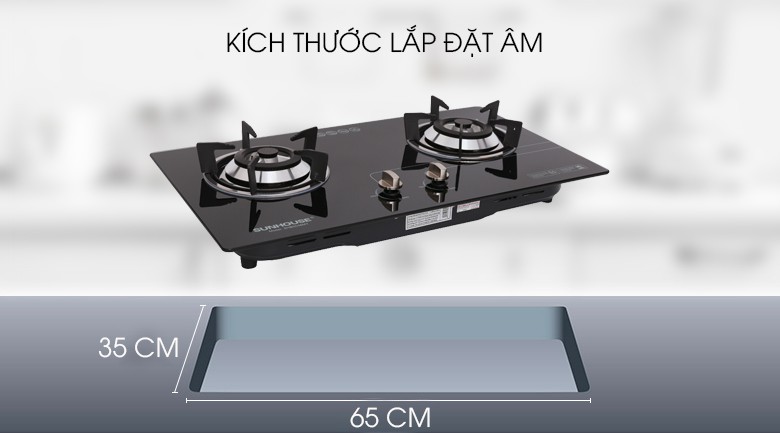 Bếp ga âm Sunhouse SHB5546MT- hàng chín hãng- hệ thống đánh lửa IC nhạy bén, có 1 đầu hâm tiện d