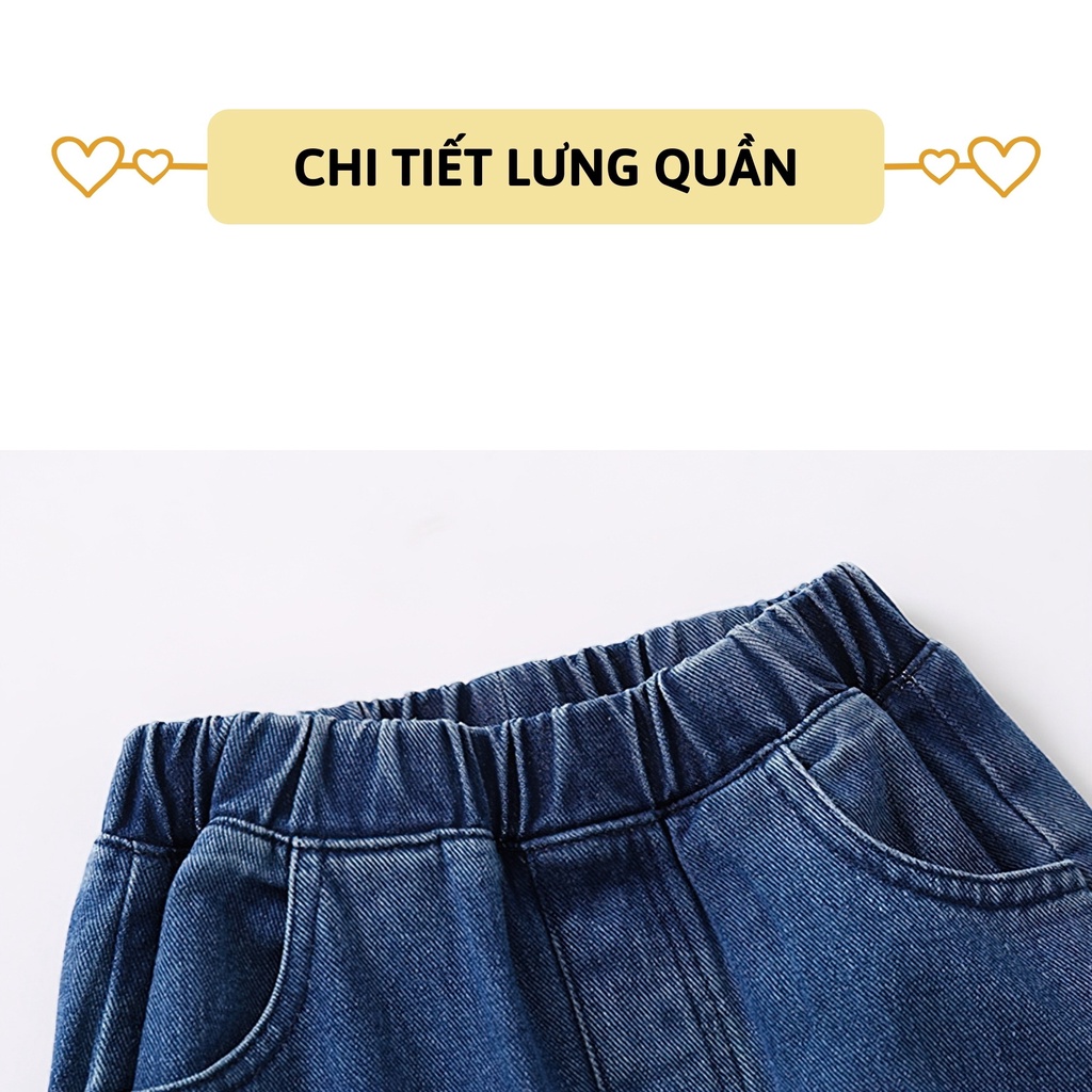 Quần jean dài bé trai 27Kids WELLKIDS bò mềm lưng chun nam cho trẻ từ 2-10 tuổi BLJE1