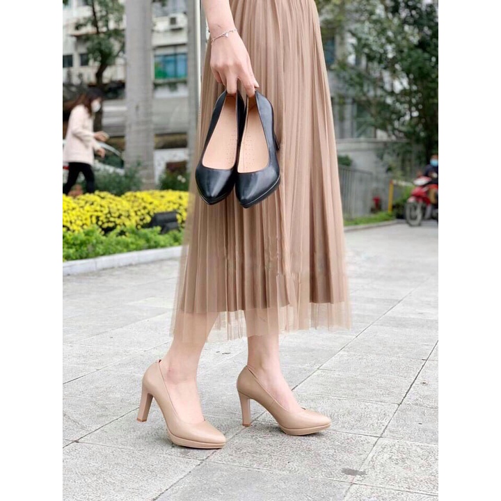 Giầy Cao Gót Nữ -Hai Đế -Da Thật -Cao 8cm VNXK